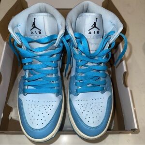 Nike Light Blue and Blue Air Jordan High-Top Sneakers